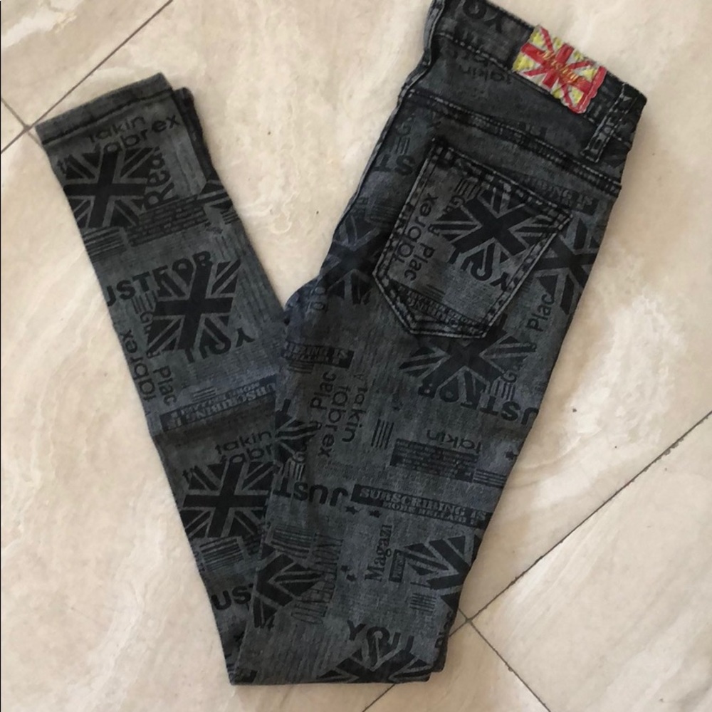 UK 🇬🇧 flag pattern stretch jeans